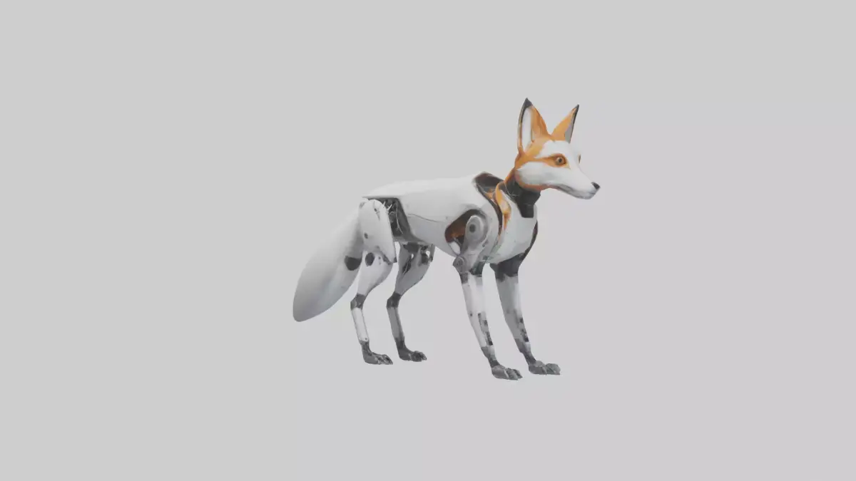 Robot version of a fox model Low-poly 3D model