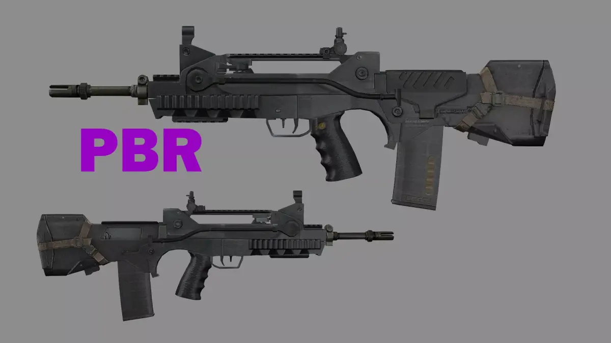 Famas F1 Assault Rifle Game Ready Low-Poly 3D Model Low-poly 3D model
