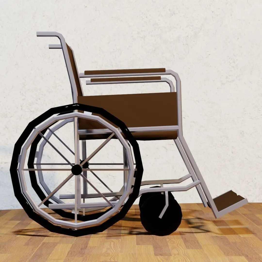 Wheel chair - LowPoly Free low-poly 3D model