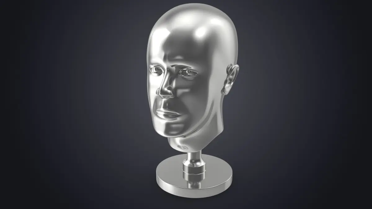 Silver Head Statue 3D model