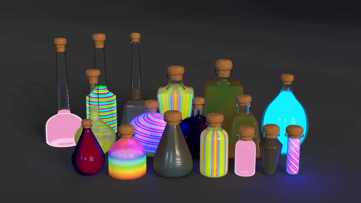 Set of Flasks 3D model
