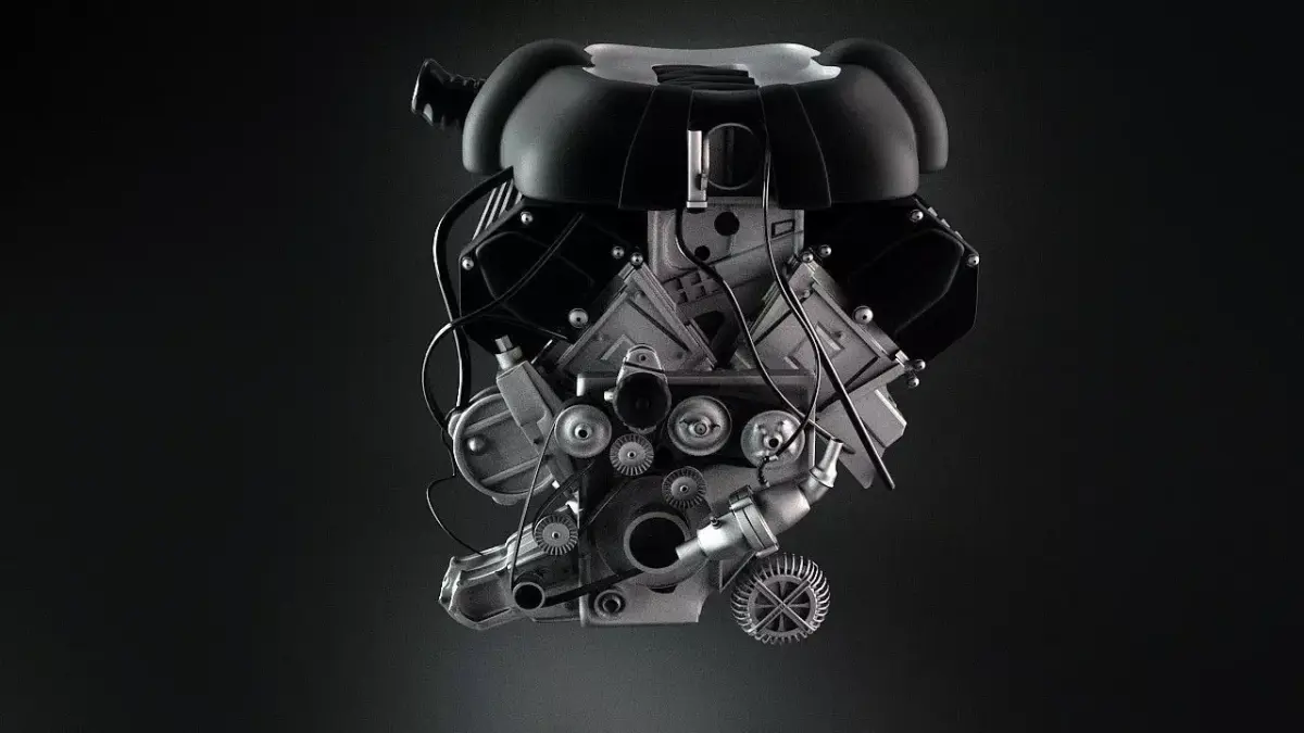 engine and gearbox 3D model