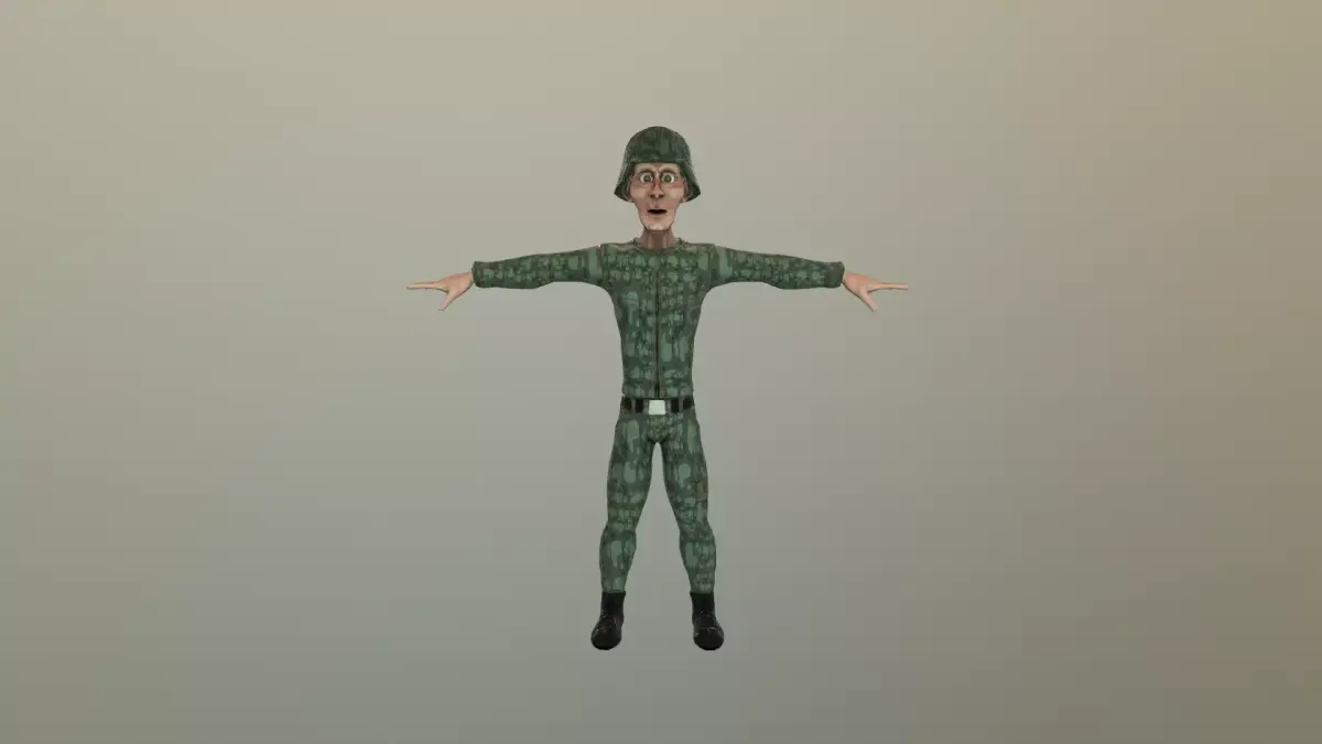 low poly soldier Low-poly 3D model purchase