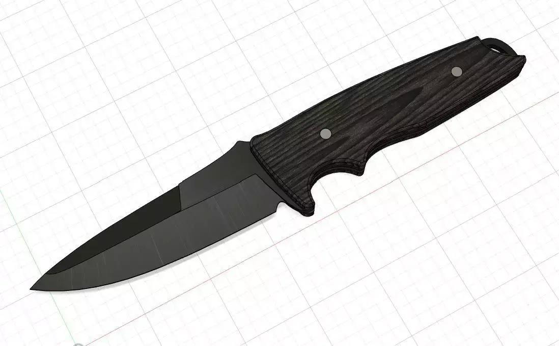 Hunter dagger knife for knife makers including PDF sheet 3D print model