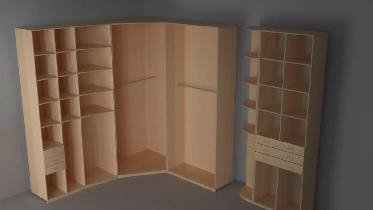 furniture closet with shelves and drawers Free 3D model