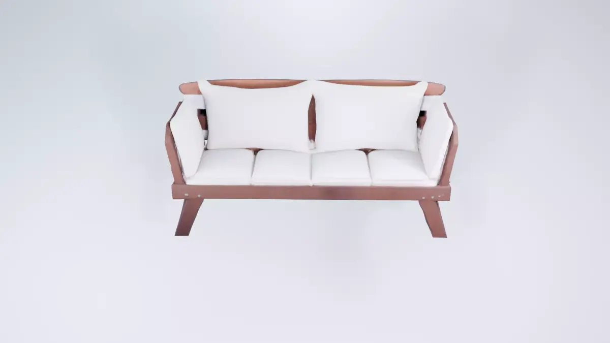 Low Poly Outdoor Bench - Classic Wooden Garden Seat 3D model