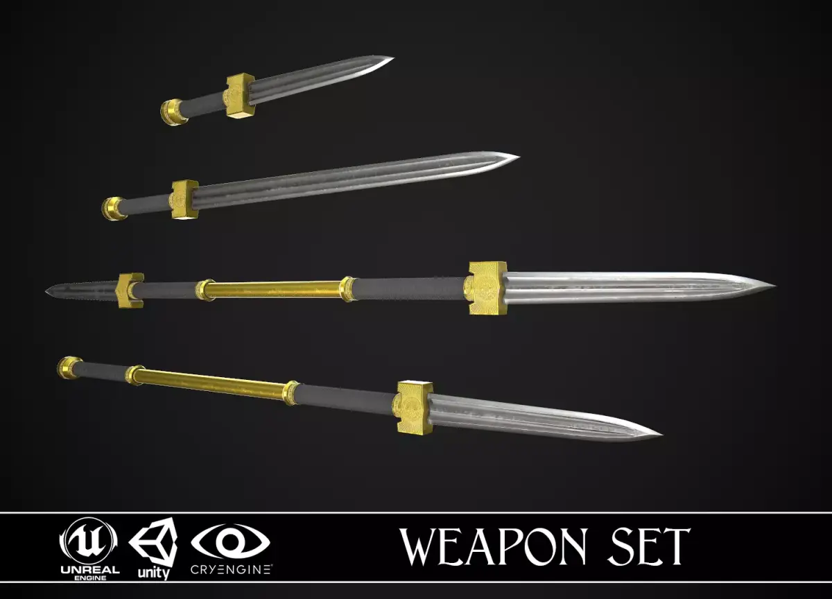 Melee Weapon Set A4 3D Model Pack