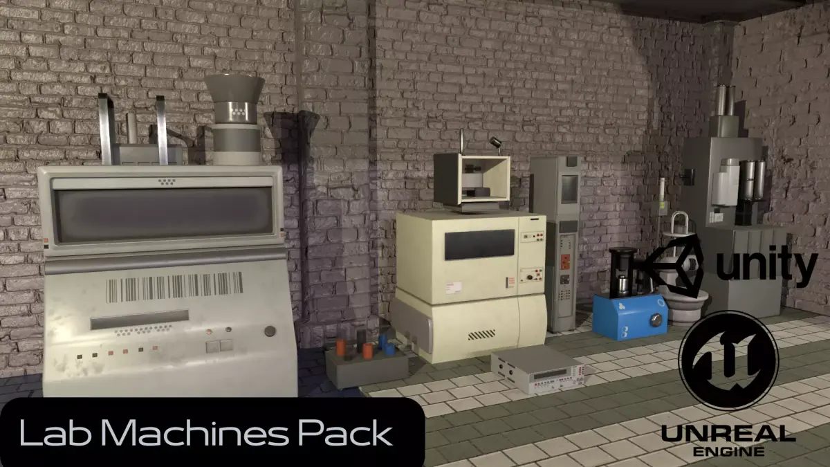 Laboratory Machine Equipment Props Low-poly 3D model