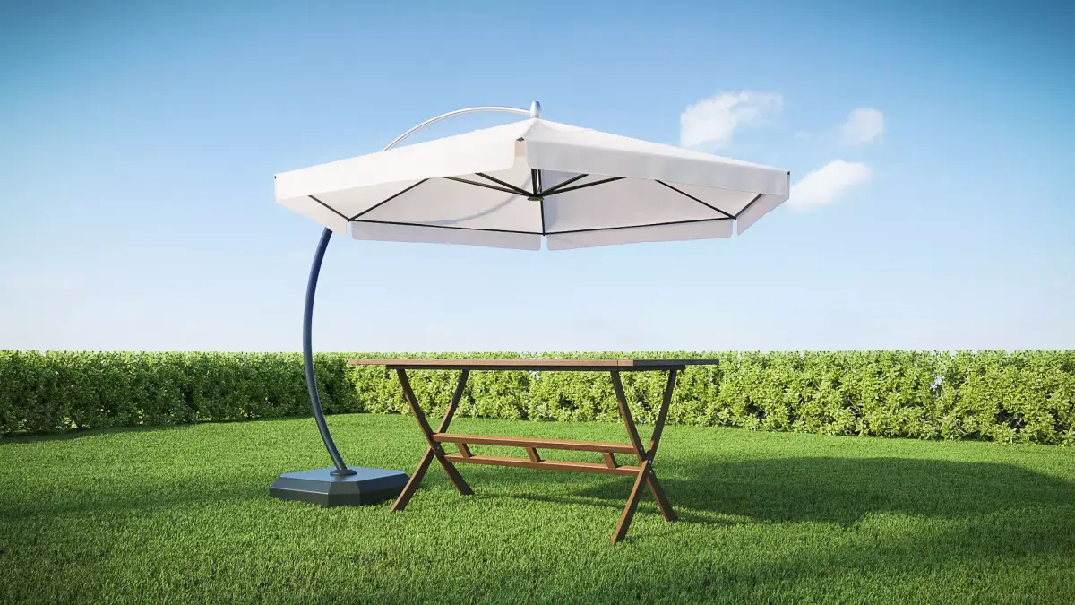 Garden Umbrella and Table 3D model
