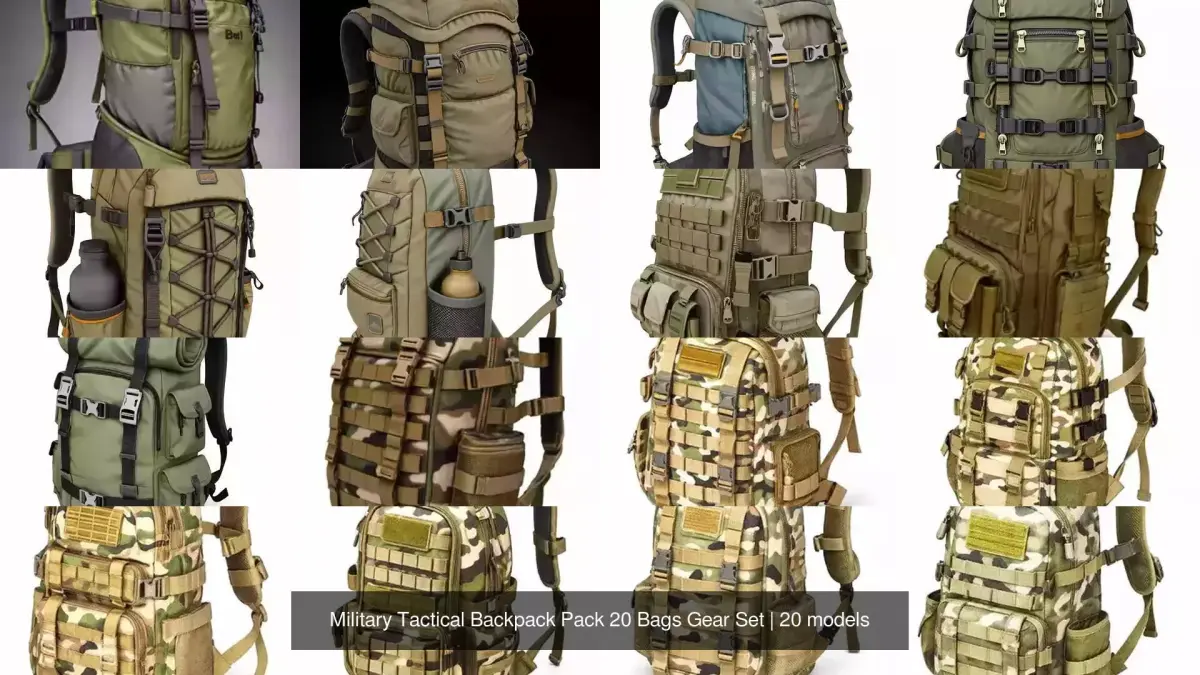Military Tactical Backpack Pack 20 Bags Gear Set