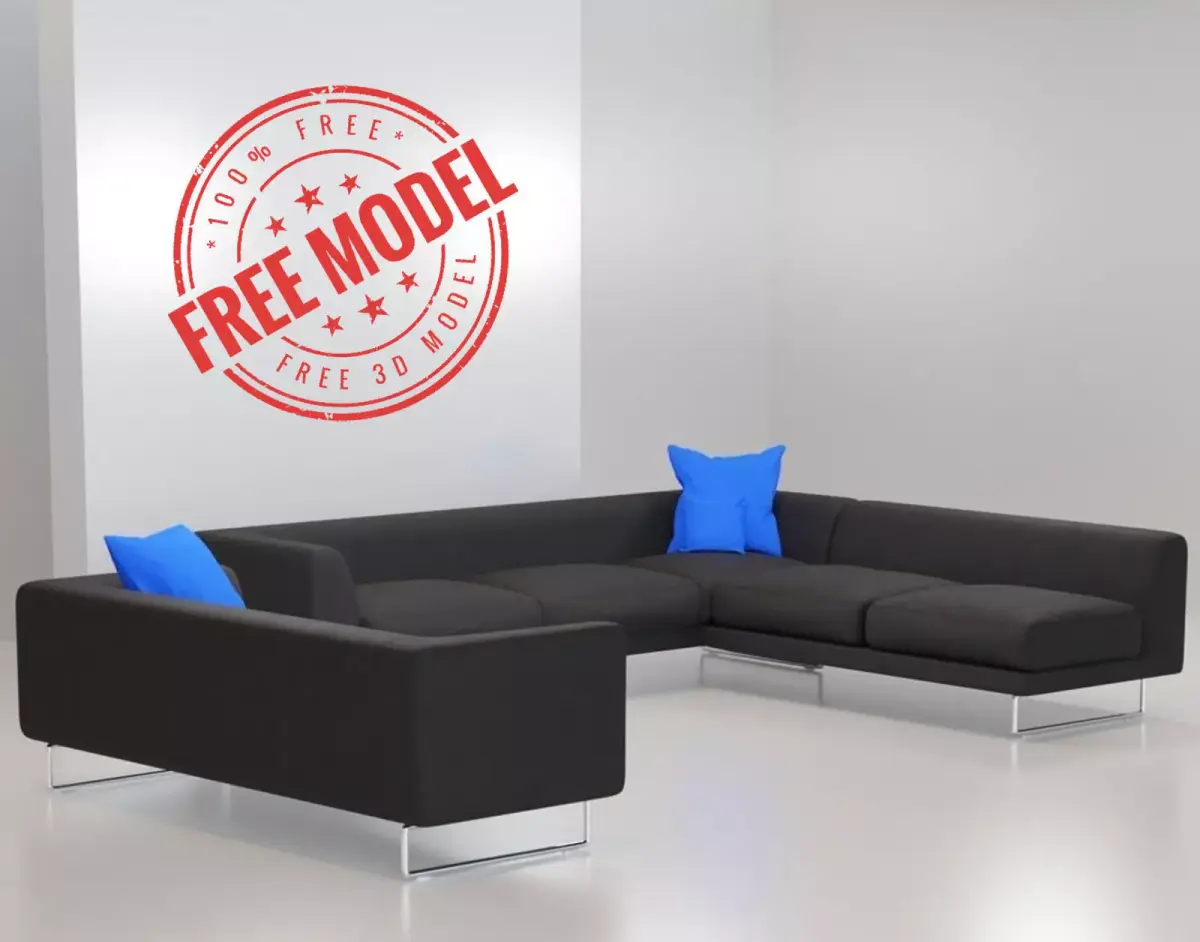 Elan Detailed Sofa -Free Model Free 3D model