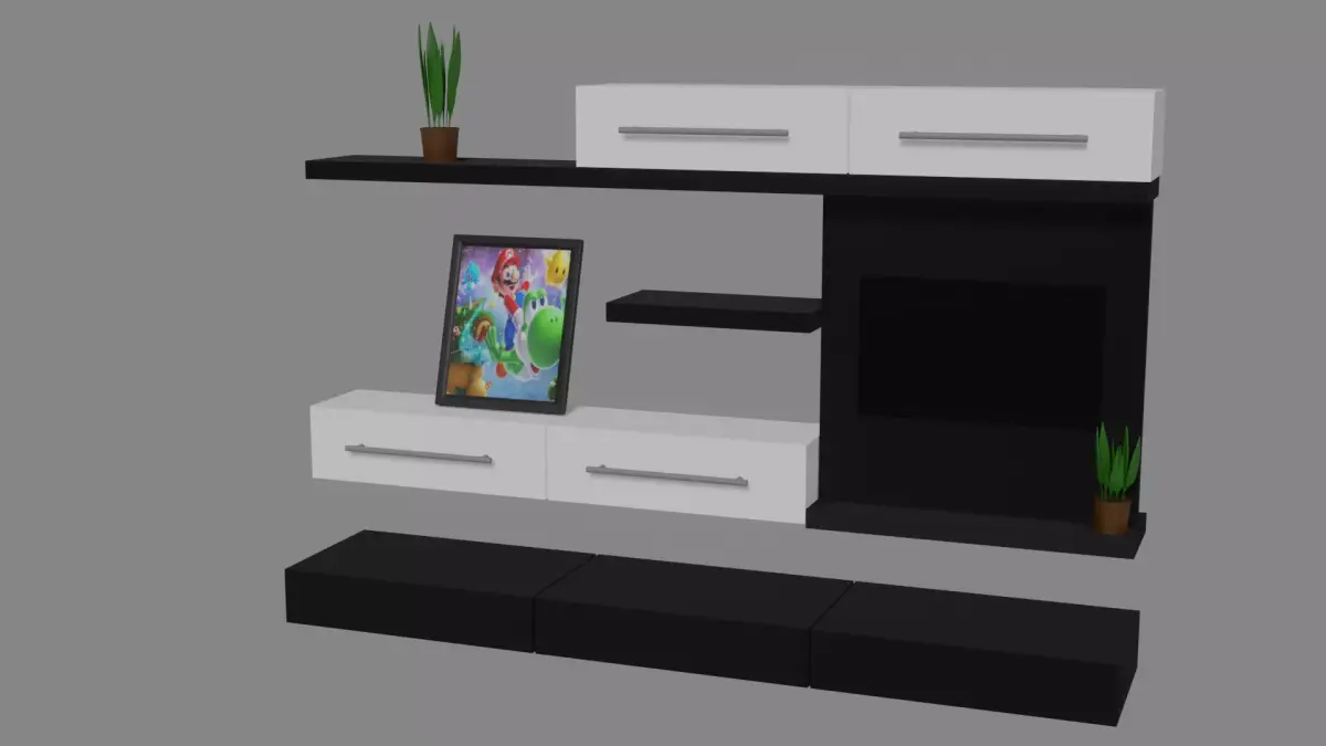 furniture shelf  Free low-poly 3D model