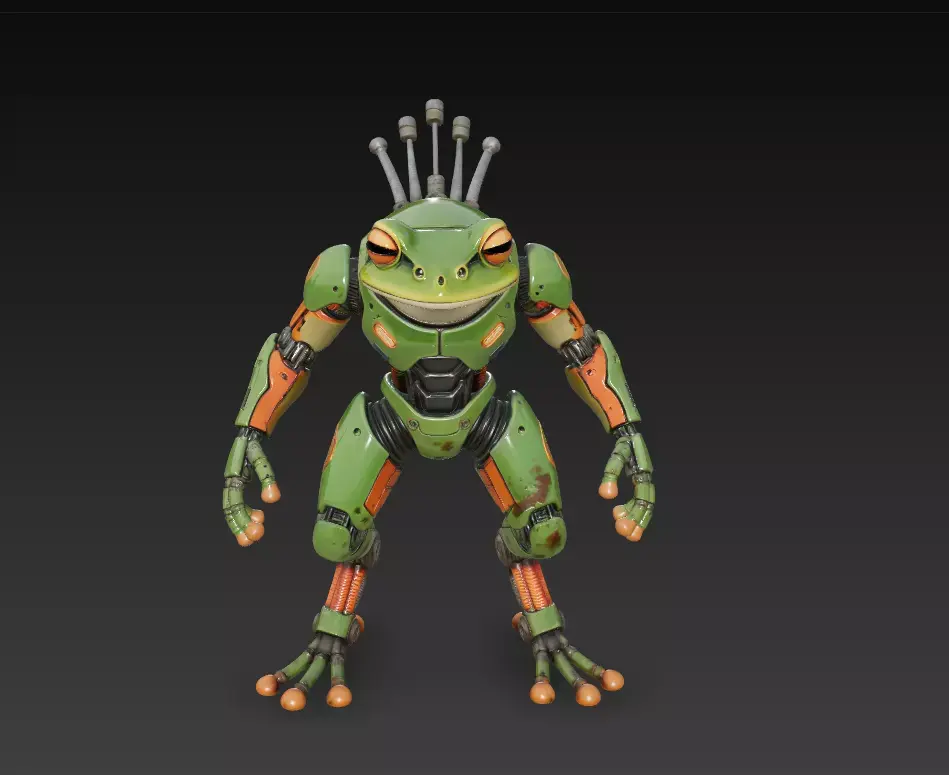 Cyber Frog Mk-II - Tactical Amphibian Mecha 3D Model 3D print model