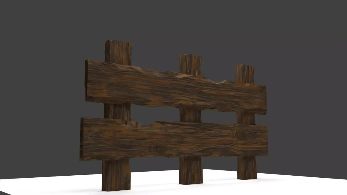Wooden Fence 3D model 12