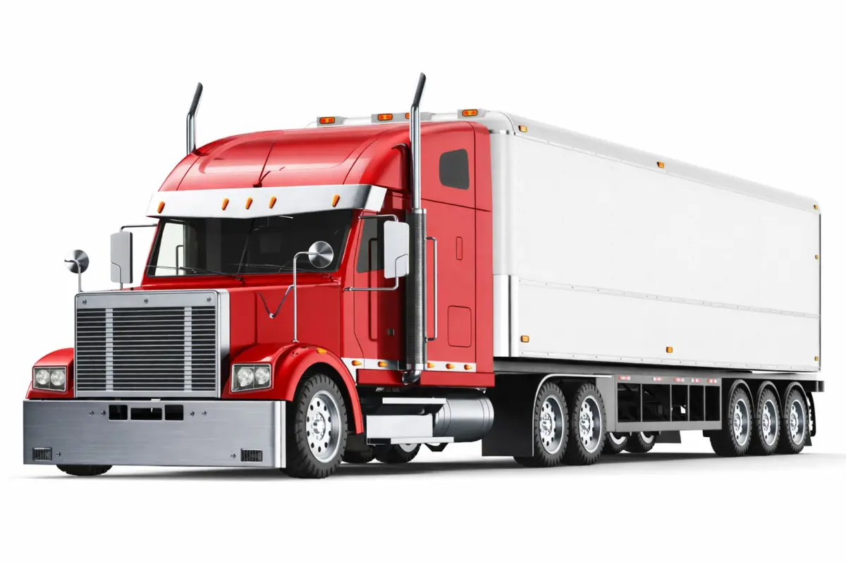 Detailed Long Hood Red Truck 3D model