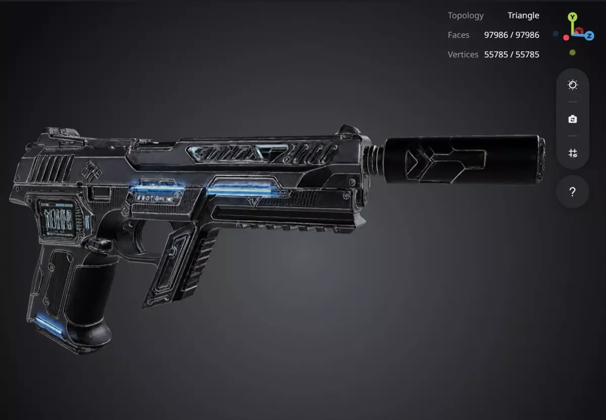 Pistol 3D model 14