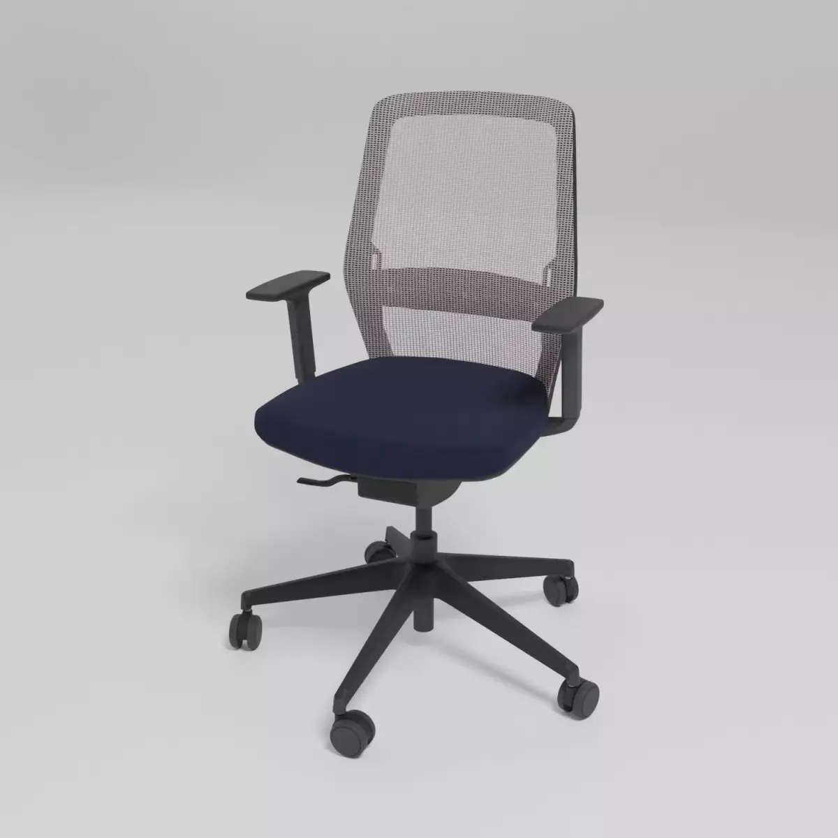 EVO - Swivel office chair with armrests - mesh backrest - Free 3D model