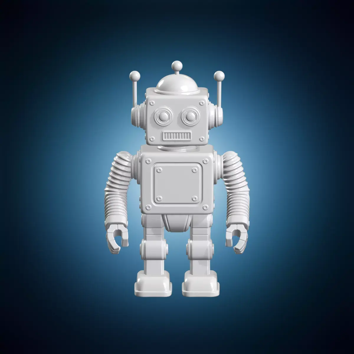 Retro Robot Boxy Vintage 3D Print Model 3D print model