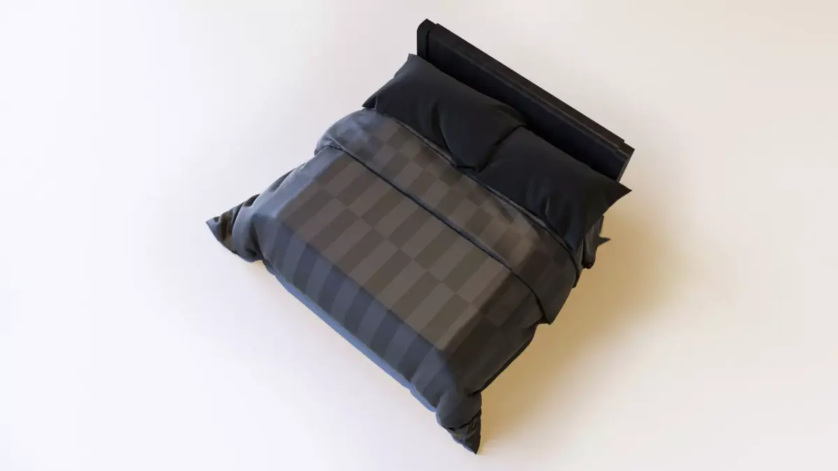 Black Bed Free 3D model