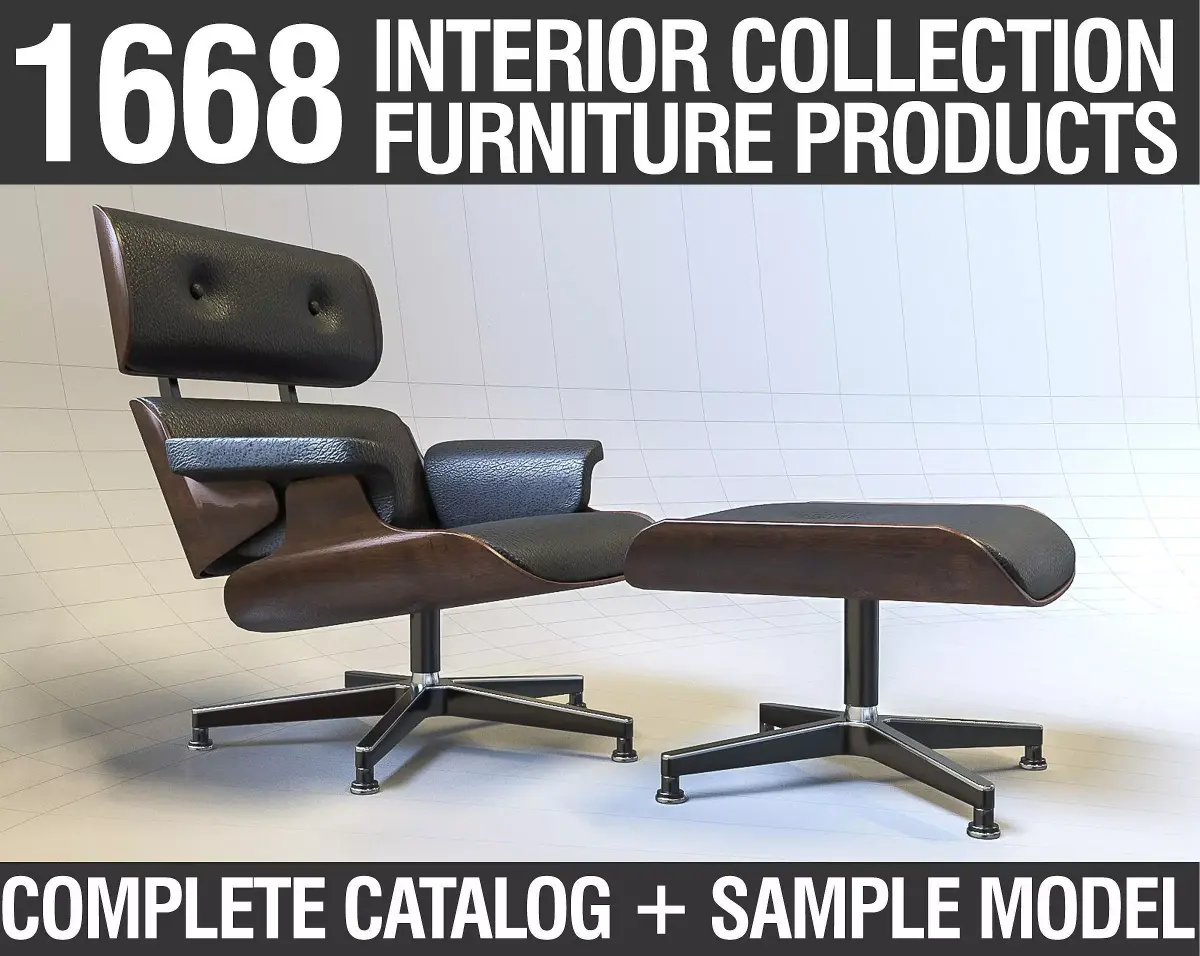 Furniture Collection - Catalog and Sample Model Free low-poly 3D model