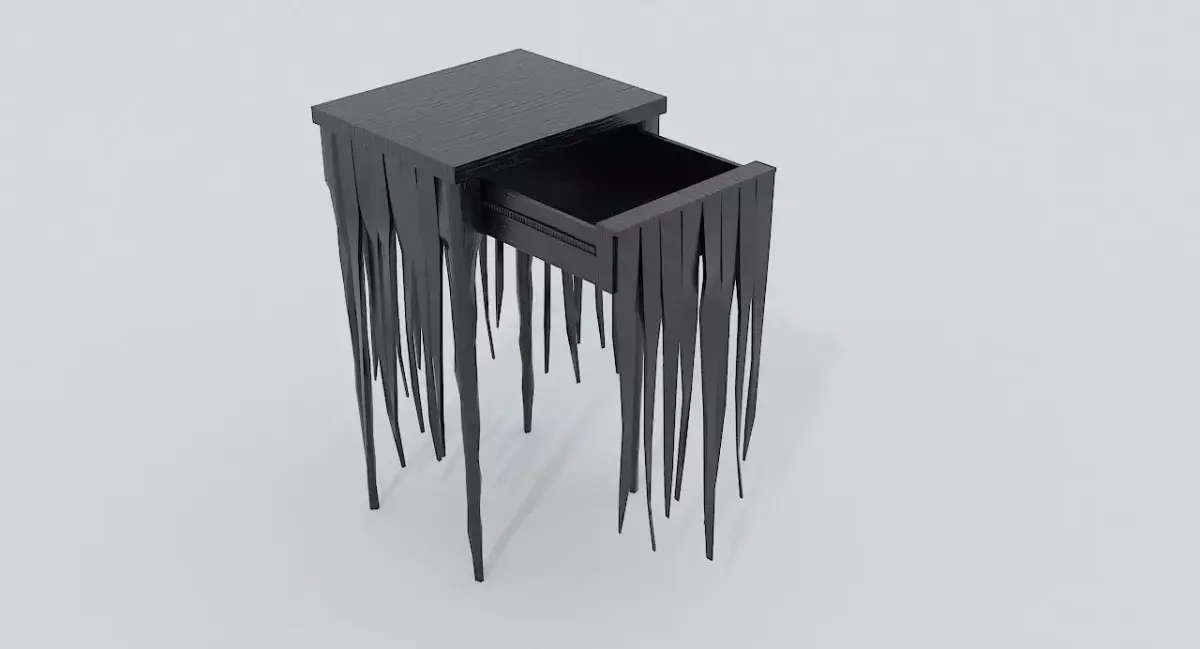Black Table PBR Low-poly 3D model