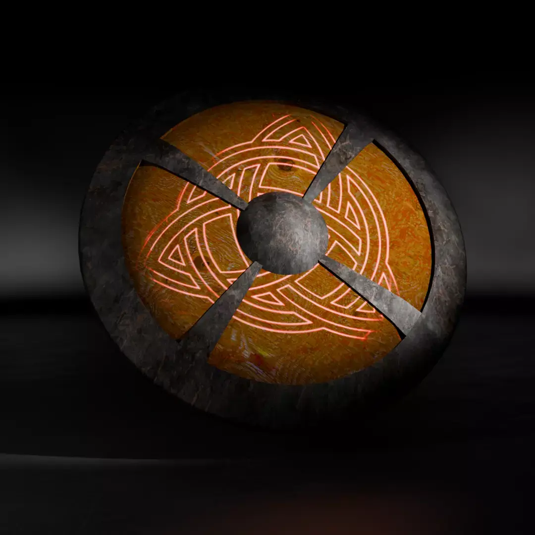 Old Ancient Warrior Shield Low-poly 3D model