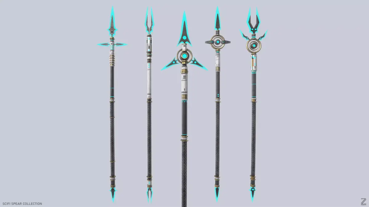 Scifi spear collection 3D Model Pack purchase