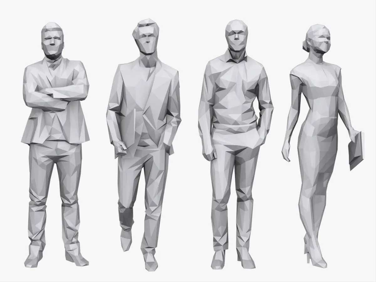Lowpoly People Business pack 3D model