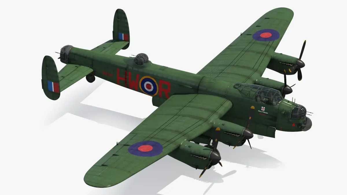 Avro Lancaster Four Engined Heavy Bomber Rigged 3D model purchase