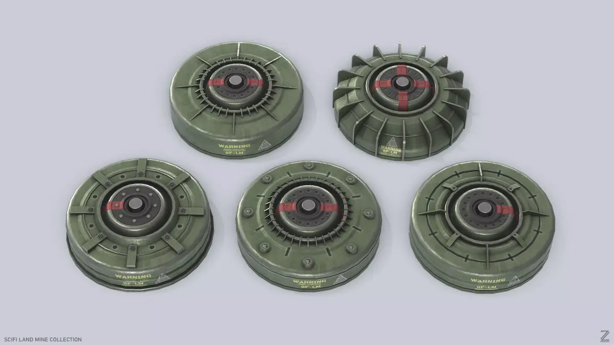 Sci fi land mine collection 3D Model Pack purchase