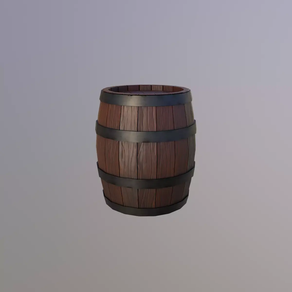 Wooden Barrel Free low-poly 3D model 9