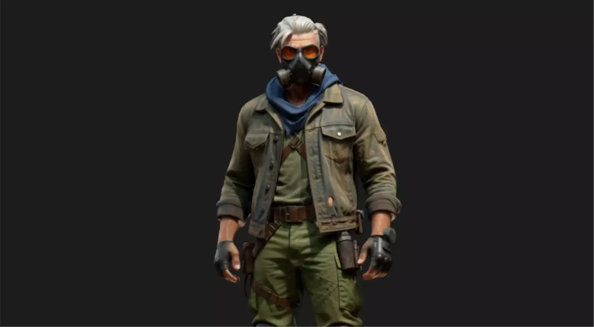 Cyberpunk Wasteland Rogue Low-poly 3D model