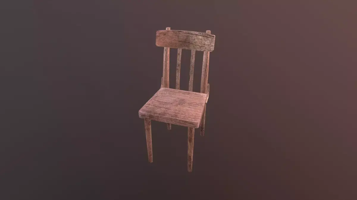 Old Wooden Chair Free low-poly 3D model buy
