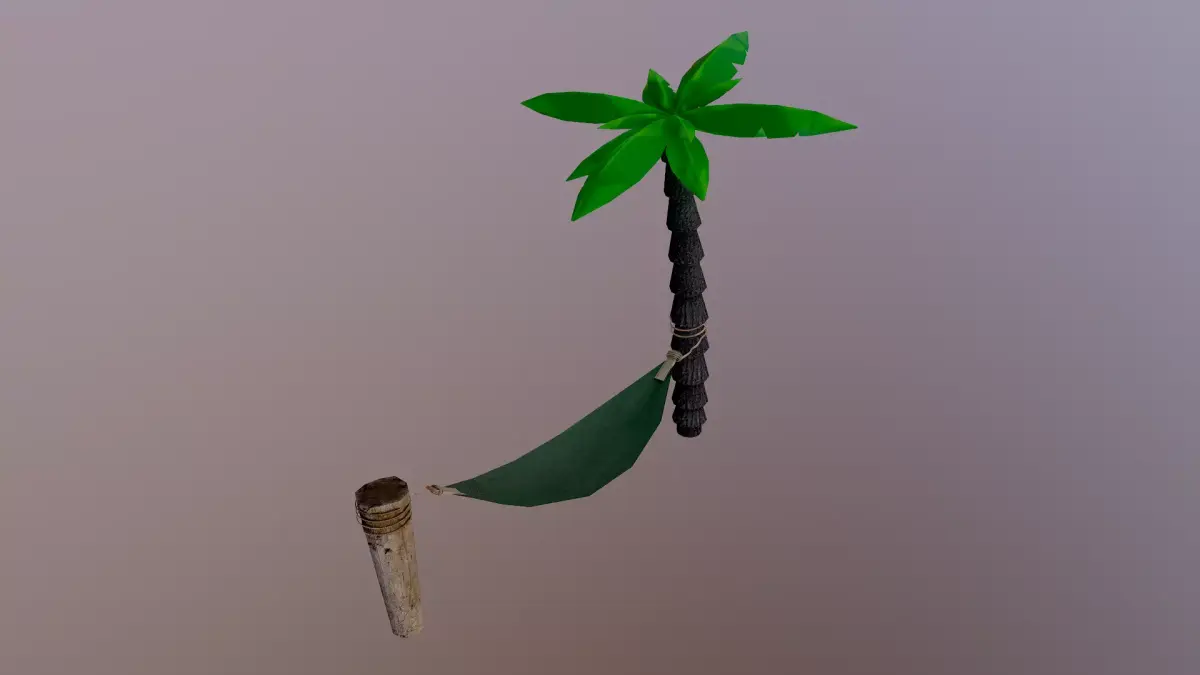 Hammock palm tree with Free low-poly 3D model