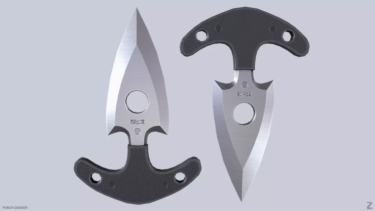 Punch dagger Low-poly 3D model 3