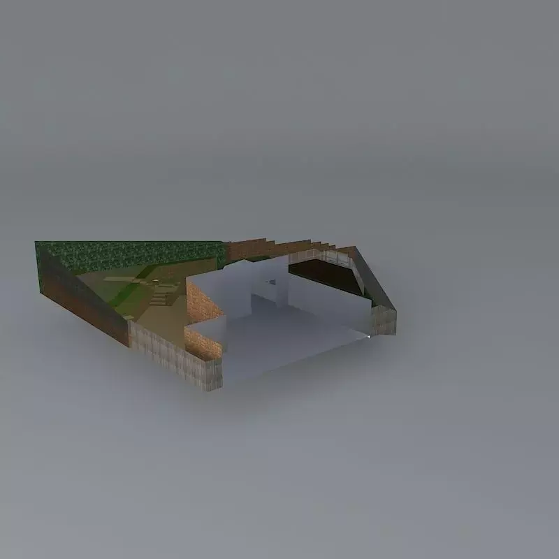 Sloping and terraced garden Free 3D model