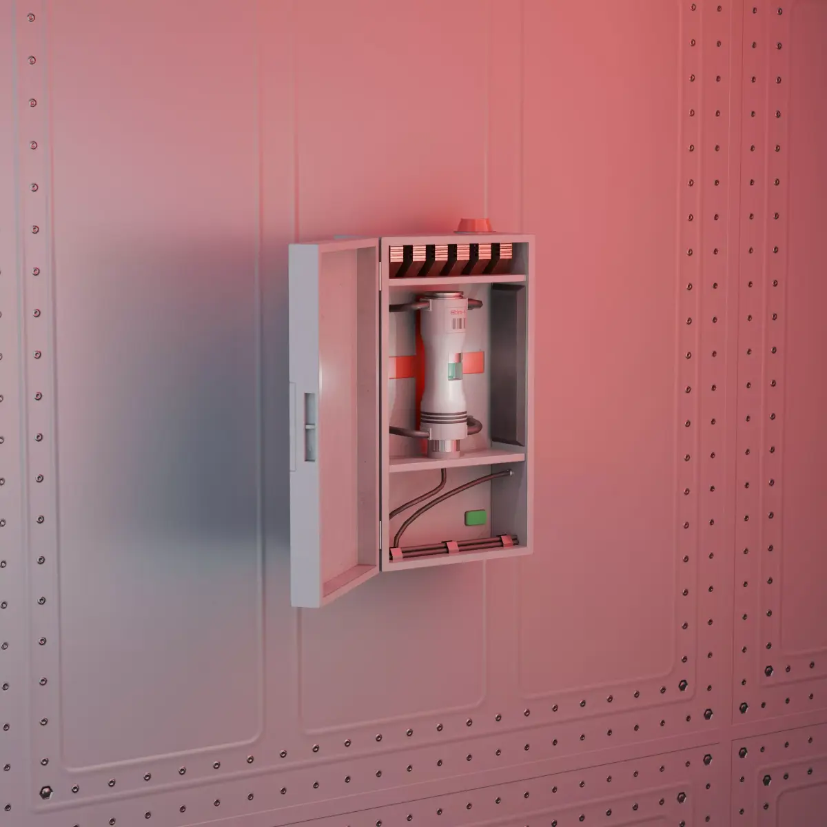 Sci-Fi Medical Cabinet - Game Ready Low-poly 3D model