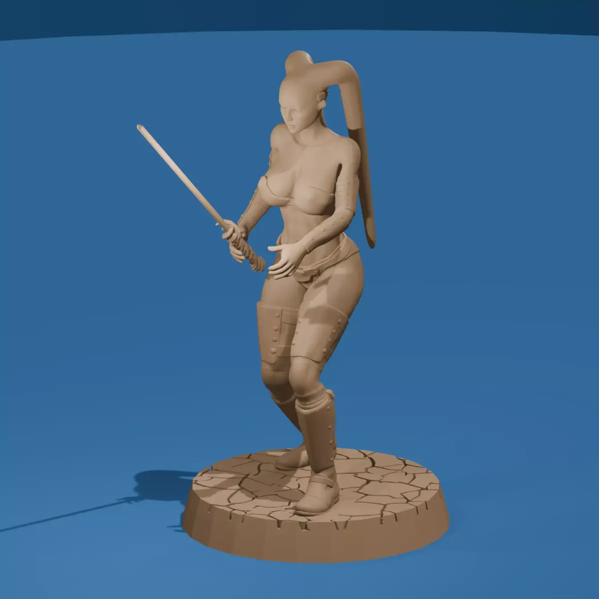 Alien Warrior Woman 3D Printable Sci-Fi Miniature 3D print model