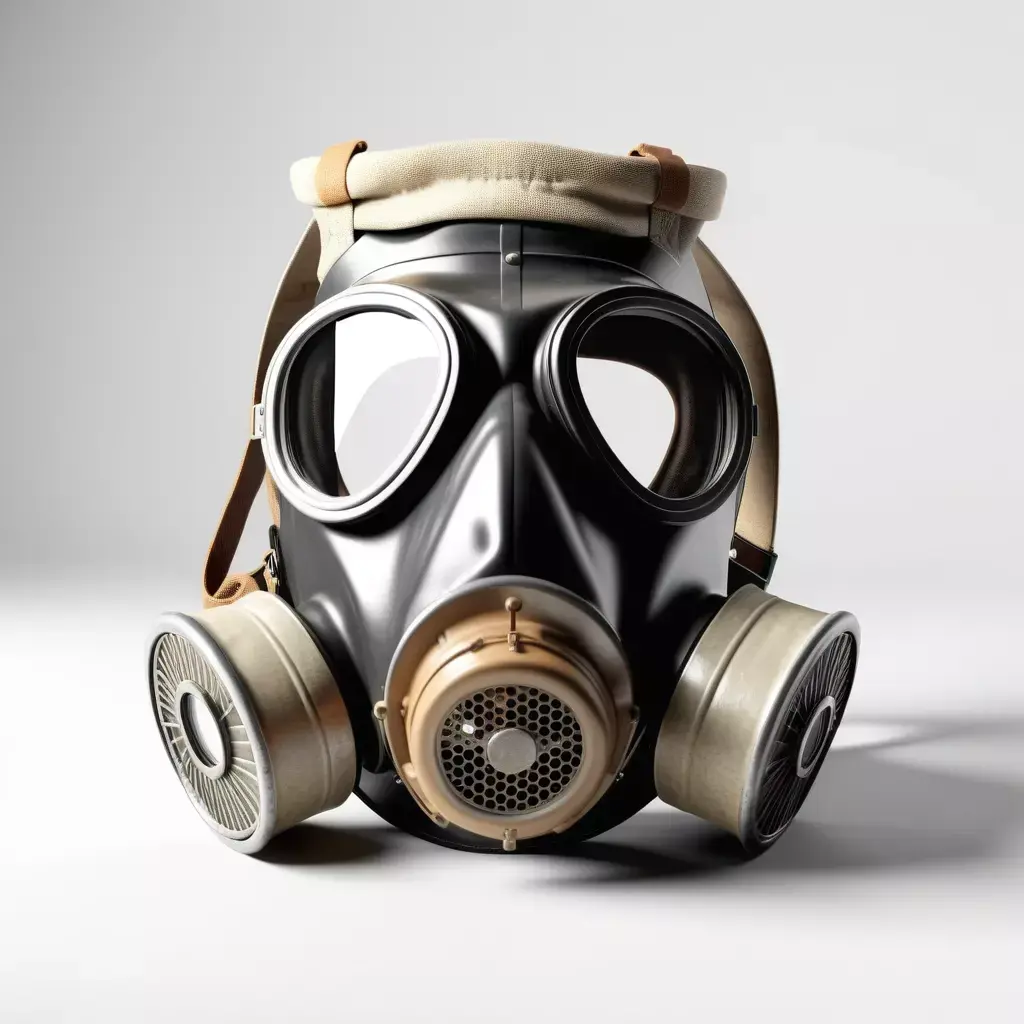 Vintage Gas Mask with Bag 3D model