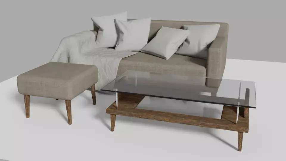 Living room set Free 3D model