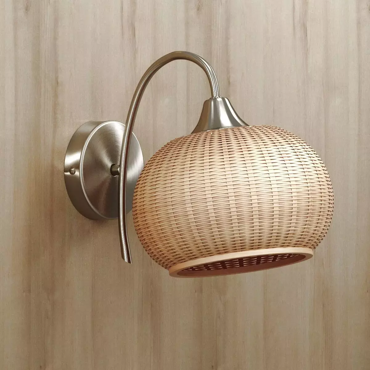 Rattan wall lighting Free 3D model