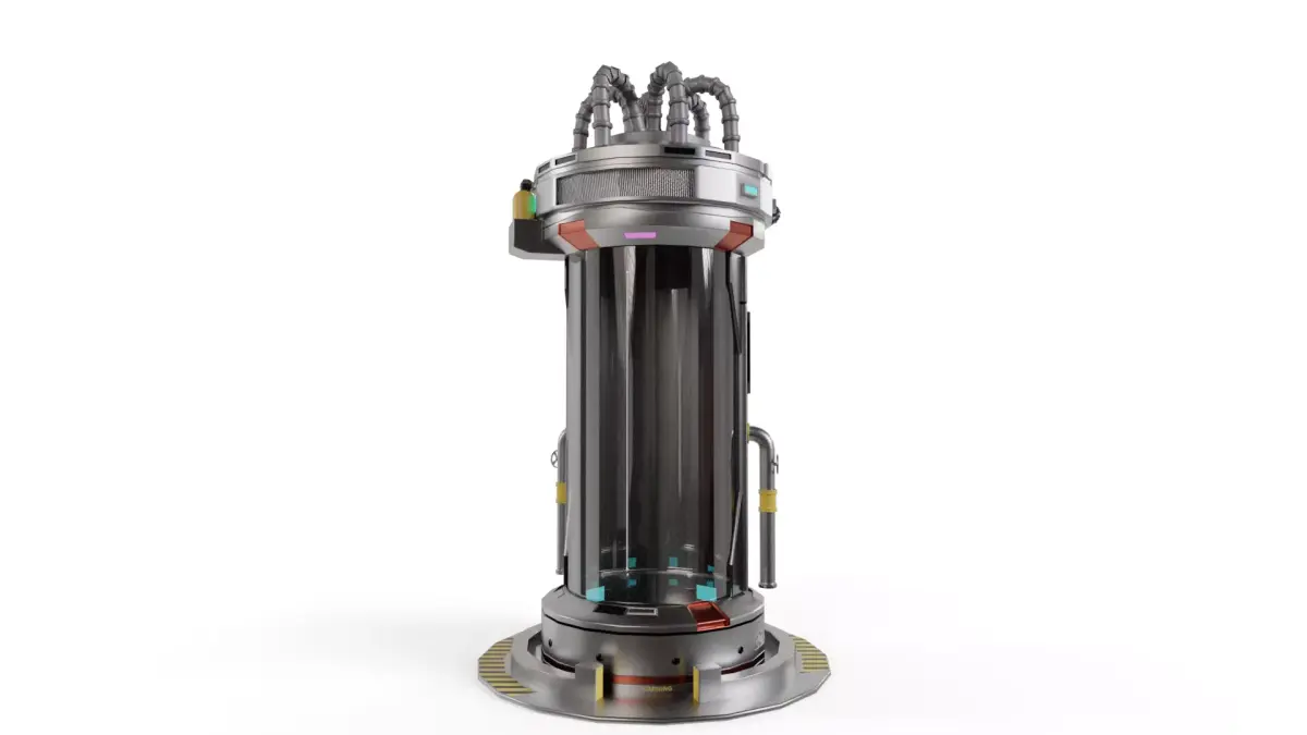Sci-Fi Cryopod Stasis Chamber Low-poly 3D model