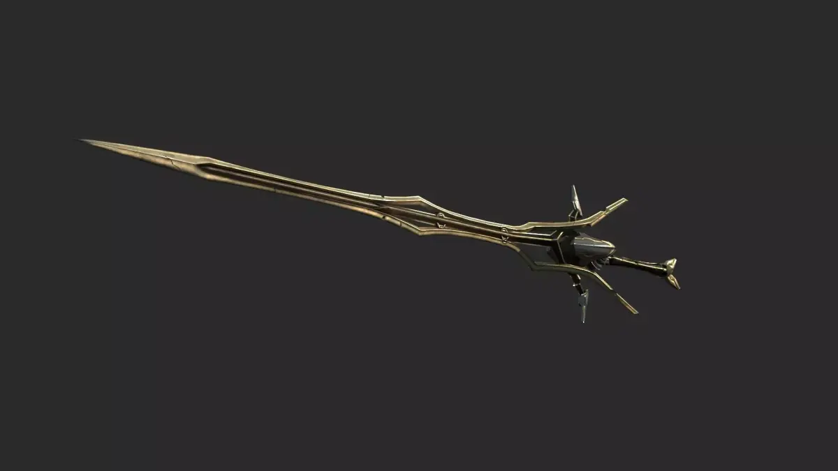 Magical style weapon Golden Long Sword 3D model