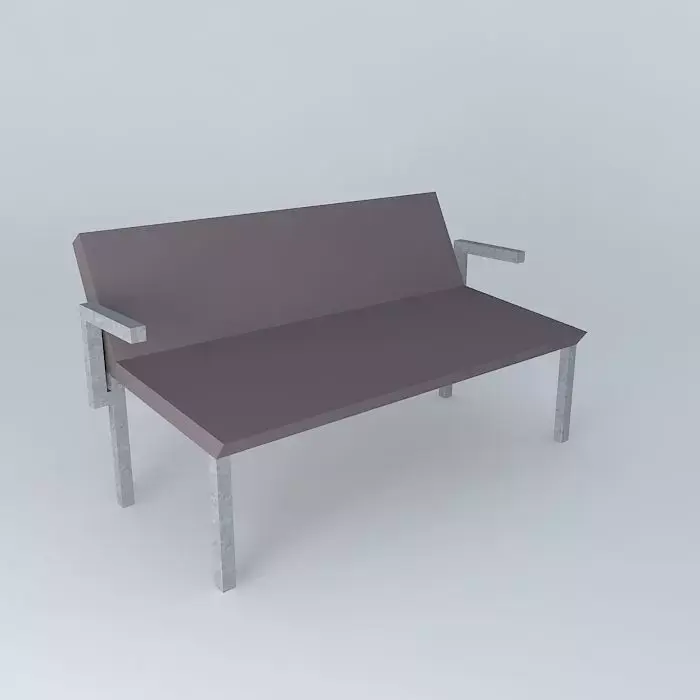Comfortable couch with feet and arm rests  Free 3D model