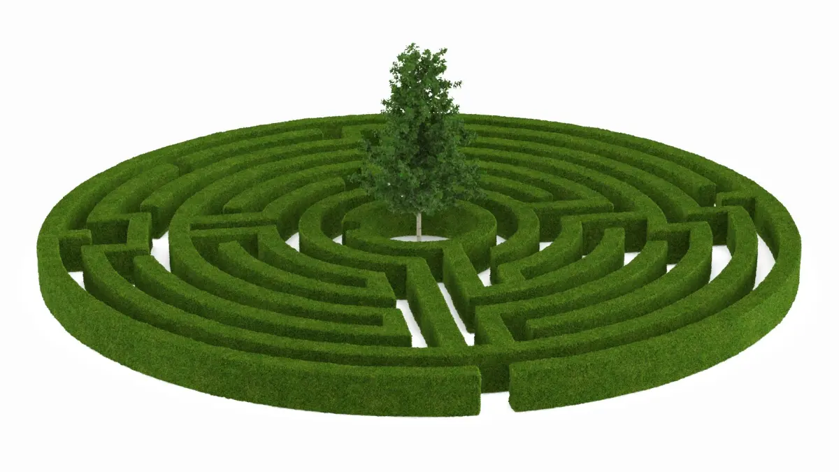 Labyrinth Garden with Tree 3D model