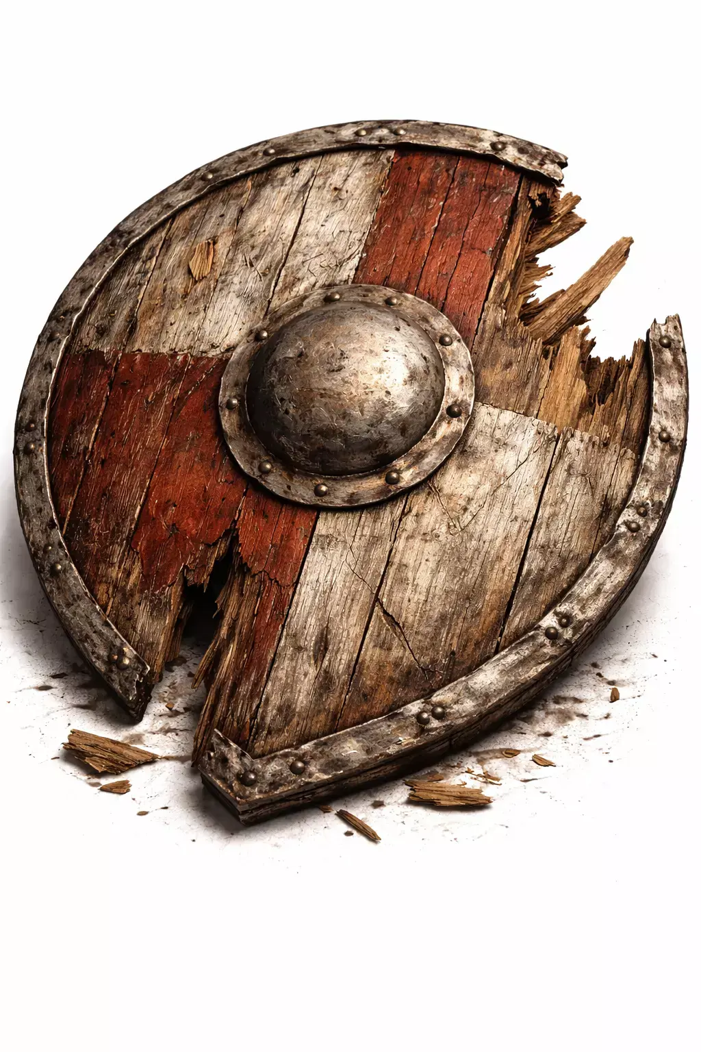 Broken Viking Shield - PBR Low Poly Game Ready Low-poly 3D model