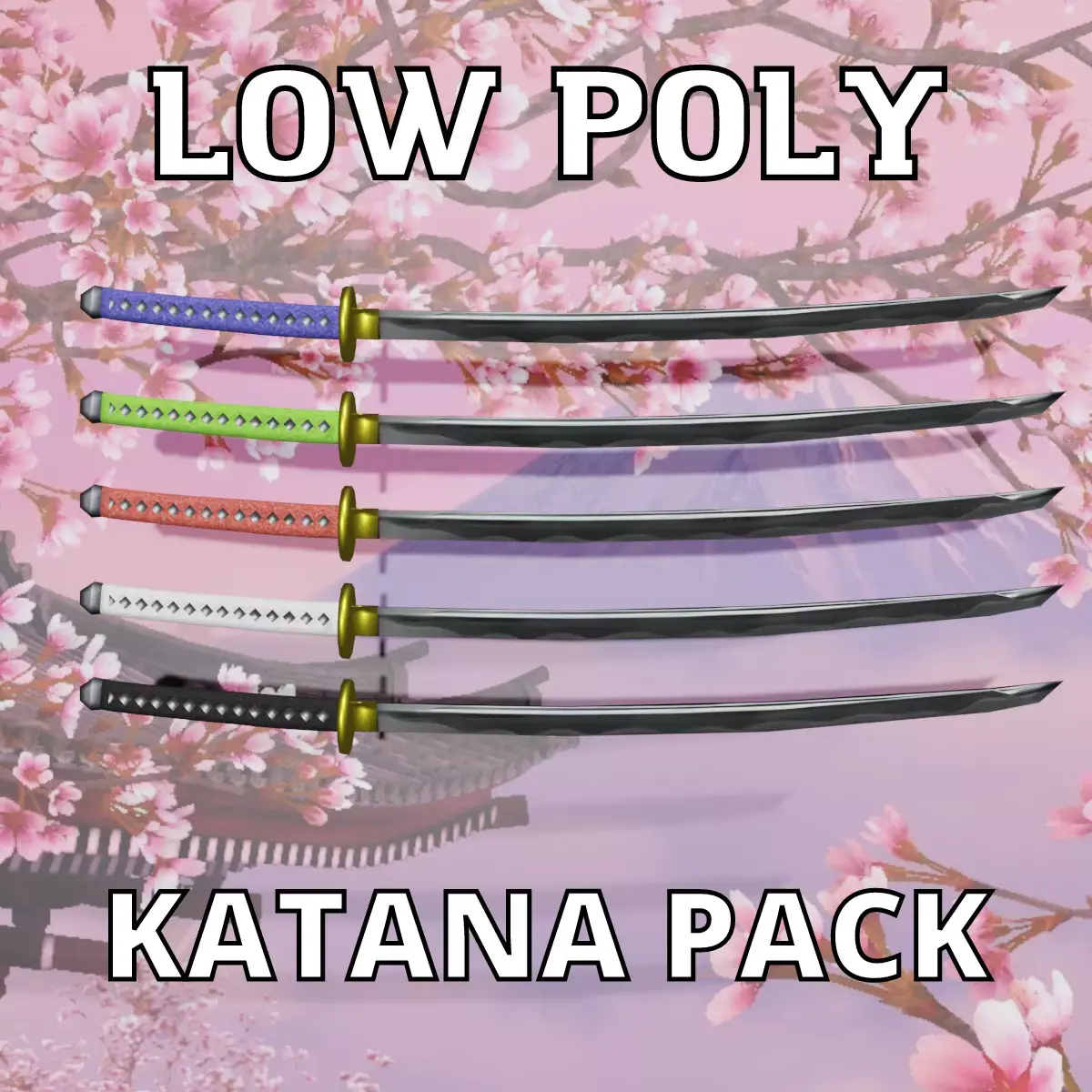 LOW POLY KATANA PACK Low-poly 3D model