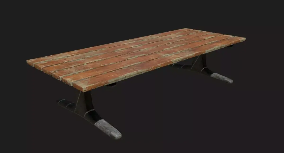 Park Bench Low-poly 3D model 13