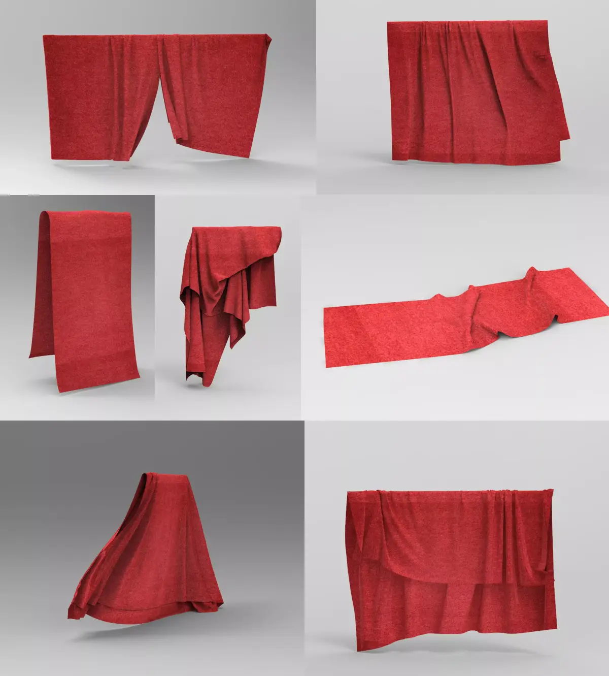 Set 7 in 1 Cloth 3 Low-poly 3D model