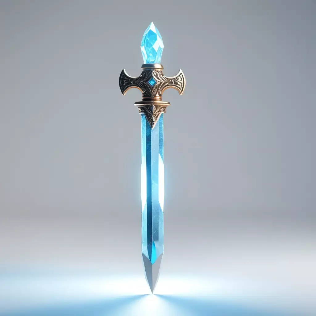 Glowing Crystal Dagger 3D Model 3D model